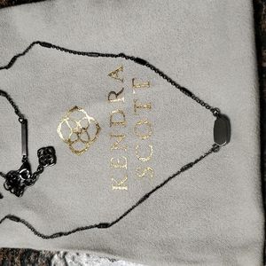 Kendra Scott Fern Pendant Necklace in Gunmetal